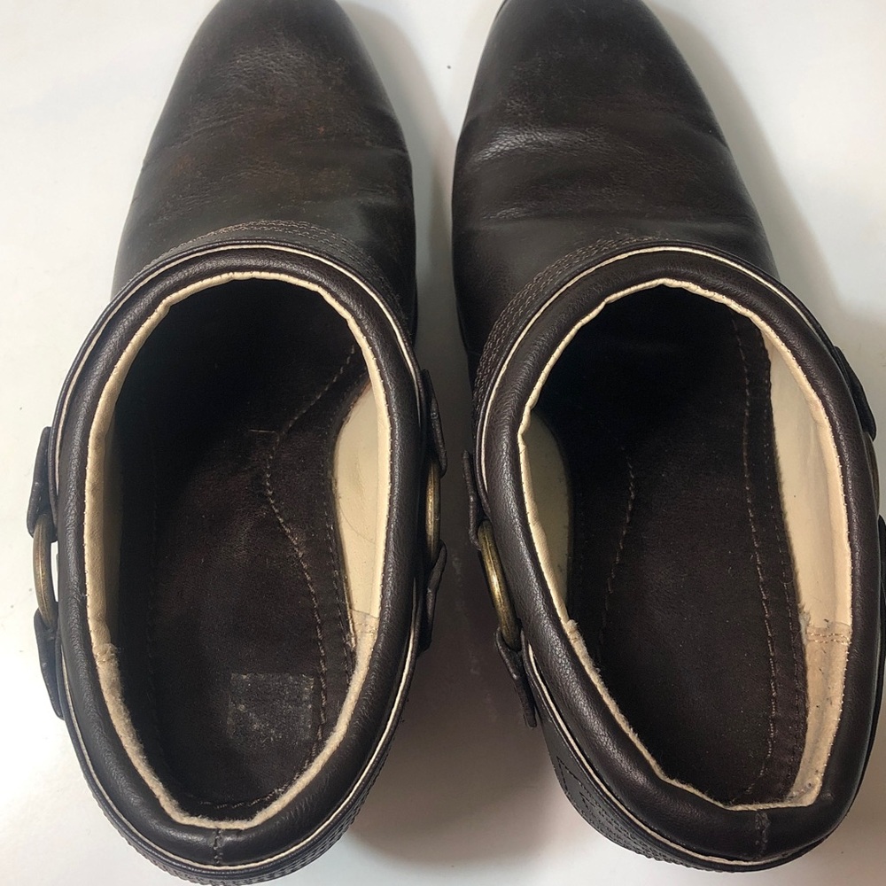 Faded Glory Dark Brown Leather Chukka Booties with Buckle - Picture 7 of 14
